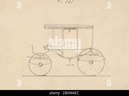 Brewster & Co., Design for Rockaway, nein 262, Brewster & Co. (American, New York), 1850-70, Stift und schwarze Tinte, Blatt: 6 5/16 x 8 5/8 Zoll. (16 x 21,9 cm), Zeichnungen Stockfoto