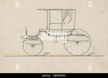 Brewster & Co., Design for Rockaway, nein 675, Brewster & Co. (American, New York), 1850-70, Stift und schwarze Tinte, Blatt: 6 1/4 x 8 3/4 Zoll. (15,9 x 22,2 cm), Zeichnungen Stockfoto