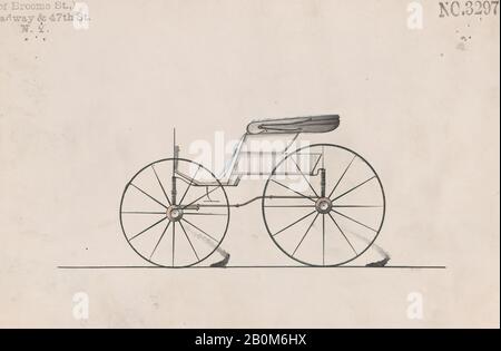 Brewster & Co., Design for Pony Phaeton, nein 3297A, Brewster & Co. (American, New York), 1877, Stift und schwarze Tinte, Aquarell und Gouache, Blatt: 6 x 8 3/4 Zoll (15,2 x 22,2 cm), Zeichnungen Stockfoto