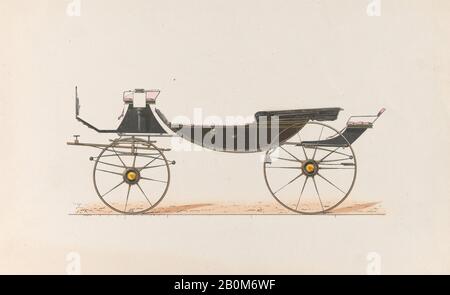 Brewster & Co., Design for Vis-à-vis "Sociable", Brewster & Co. (American, New York), CA. 1870, Handkolorierte lithograph mit Spuren von Gummi arabisch, Blatt: 5 13 / 16 x 9 3/16 Zoll. (14,8 x 23,3 cm), Zeichnungen Stockfoto