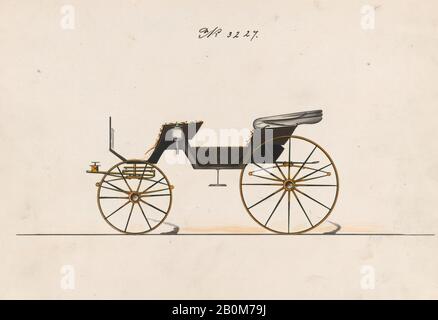 Brewster & Co., Design for 2 Seat Phaeton, nein 3227, Brewster & Co. (American, New York), 1876, Aquarell und Tinte, Blatt: 6 3/4 x 9 1/2 Zoll. (17,1 x 24,1 cm), Zeichnungen Stockfoto