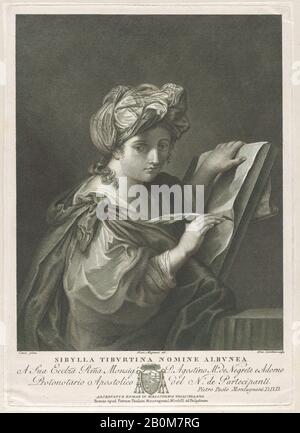 Girolamo Carattoni, Die Tiburtine Sibyl, Girolamo Carattoni (italienisch, ca. 1809), Intermediärer Zeichner Giovanni Magnani (italienisch, aktiv ca. Jahrhundert), Nach Sebastiano Conca (italienisch, Gaeta 1676 oder 1680-1764 Neapel), ca. Um das Jahr um das Jahr um das Jahr um das Jahr um das Jahr um das Jahr 1701 ×, Mit Gravur, Platte: (34,9 × 24,8 cm), Blatt: 14 Zoll × 10 1/16 Zoll (35,5 × 25,5 cm), Ausdrucke Stockfoto