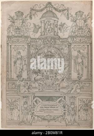 Thomas Geminus, Titelseite und Widmung für die "Compendiosa totius Anatomiae delineatio", Thomas Geminus (Niederländisch, aktives London, 1515-1562), Verwandt mit Andreas Vesalius (Flämisch, Brüssel 1514-1564 Zakynthos, Griechenland), 1545, Gravur und Briefpresse, Blatt: 14 11/16 × 10 9/16 in. (37,3 × 26,8 cm), Ausdrucke Stockfoto