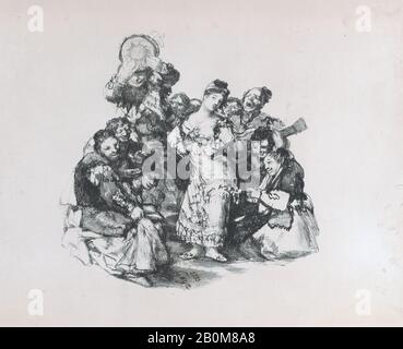 Goya (Francisco de Goya y Lucientes), El vito (Der andalusische Tanz), Goya (Francisco de Goya y Lucientes) (Spanisch, Fuendetodos 1746-18218 Bordeaux), Ca. 18-1826, Lithographisch, Blatt: 9 3/4 x 11 3/4 Zoll (24,7 x 29,8 cm), Bild: 7 1/16 x 7 1/8 Zoll (18 x 18,1 cm), Ausdrucke Stockfoto