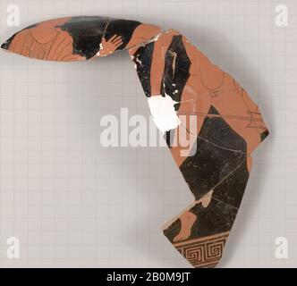 Terrakotta-Fragment eines Stamnos (jar), Griechisch, Attisch, Klassik, Datum 470-460 v. Chr., Griechisch, Attisch, Terrakotta; rotfigurige Vasen Stockfoto