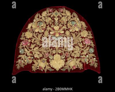 Headdress, Russisch, viertes Viertel des 18. Jahrhunderts, Russisch, Seide, Metall, Leinen Stockfoto