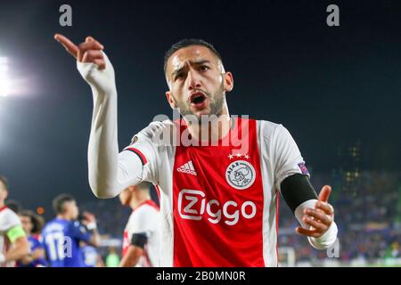 20. februar 2020 Getafe, Spanien Fußball Getafe gegen Ajax L-r: Hakim Ziyech von Ajax Stockfoto