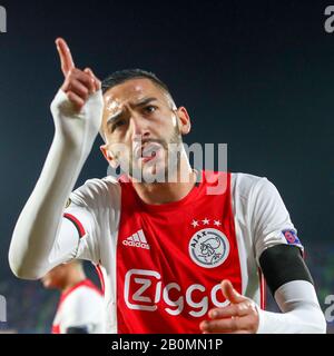 20. februar 2020 Getafe, Spanien Fußball Getafe gegen Ajax L-r: Hakim Ziyech von Ajax Stockfoto