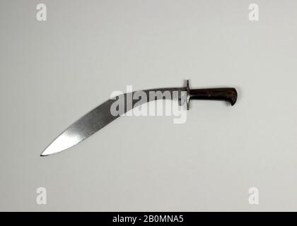 Messer (Kukri), Inder oder Nepalesen, Gurkha, 19. Jahrhundert, Inder oder Nepalesen, Gurkha, Stahl, Holz, L. 18 Zoll (45,7 cm); W. 2 3/4 Zoll (7 cm); Wt. 1 lb. 5,7 oz. (615,2 g), Messer Stockfoto