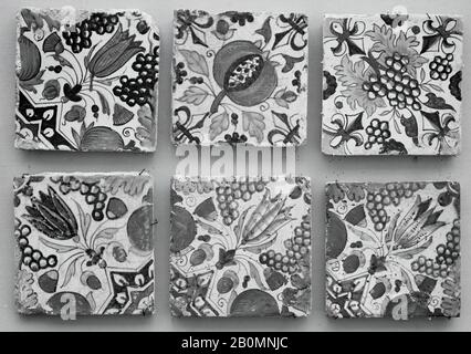 Tile, Niederländisch, im ersten Viertel des 17. Jahrhunderts, Niederländisch, mit Zinnglas, Insgesamt: 5 × 5 Zoll (12,7 × 12,7 cm), Ceramics-Keramik Stockfoto