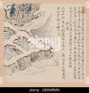 Totoki Baigai, "Bequemlichkeit beim Wasserziehen" aus Jūben (Zehn Komforts); "Pleasure of Dawn" aus Jūgi (Zehn Vergnügungen), Japan, Edo-Zeit (1615-1868), Totoki Baigai (Japanisch, 1749-1804), 1800, Japan, Zwei Alben mit je zehn Blättern; Tinte und Farbe auf Papier, Bild (jedes Blatt): 7 3/8 × 5/8 von 8 von 8. (18,8 × 19,4 cm), Jedes Album: 9 5/16 × 8 11/16 × 15/16 Zoll. (23,6 × 22 × 2,4 cm), Gemälde Stockfoto