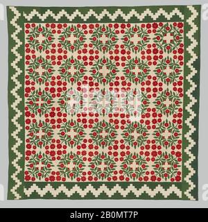 Unbekannt, Rosenkranz Quilt, US-amerikanischer, Unbekannter Künstler, amerikanisch (Baltimore, Maryland), ca. 1850, Hergestellt in Baltimore, Maryland, Vereinigte Staaten, amerikanische Küche, Baumwolle, Seide, Wolle, 8 Fuß. 7 Zoll × 8 ft. 7 Zoll (261,6 × 261,6 cm), Textiles Stockfoto