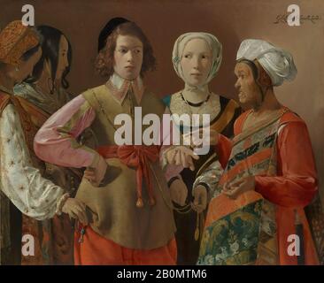 Georges de La Tour, Der Fortune-Teller, Georges de La Tour (Französisch, Vic-sur-Seille 1593-1653 Lunéville), wahrscheinlich 1630er Jahre, Öl auf Leinwand, 40 1/8 x 48 5/8 Zoll. (101,9 x 123,5 cm), Gemälde Stockfoto