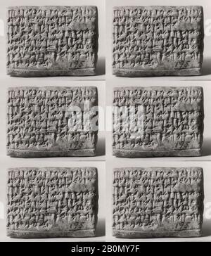 Keilschrifttablette: Schuldscheinvermerk für Silber, Assyrisch, Neo-Assyrisch, Date Ca. 652 v. Chr., Mesopotamien, wahrscheinlich aus Babylon (modernes Hillah), Assyrisch, Lehm, 4,5 x 5,8 x 2,5 cm (1 3/4 x 2 1/4 x 1 Zoll), Clay-Tablets-Eingeschrieben Stockfoto