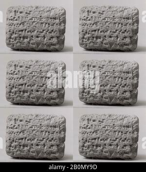 Keilschrifttablette: Schuldscheinvermerk für Silber, Assyrisch, Neo-Assyrisch, Date Ca. 627 v. Chr., Mesopotamien, wahrscheinlich aus Babylon (modernes Hillah), Assyrisch, Lehm, 3,3 x 4,4 x 1,8 cm (1 1/4 x 1 3/4 x 3/4 Zoll), Clay-Tablets-Eingeschrieben Stockfoto
