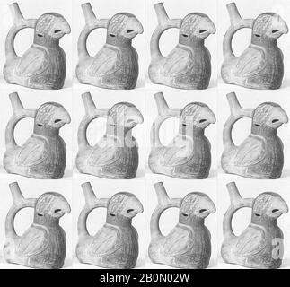 Whistling Jar, peruanisch, präkolumbisch: Moche Phase, Datum 200 v. Chr.-600 A.C., Nordküste, Peru, Peruaner, Keramik, Farbe, L. 17,6 cm; W. 11 cm; H. 18,6 cm; Wt. 596 g., Aerophon-Blow Loch-Gefäßflöte Stockfoto