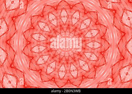 Hintergrundillustration mit rotem und rosafarbenem Kaleidoskop-Muster Stockfoto