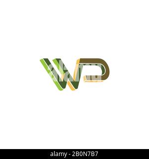 Vorlage für das Design des Anfangsbuchstaben WP oder pw-Logos Stock Vektor