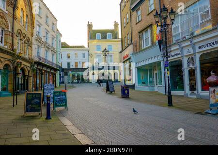 Desertiert, Küstenstadt, Rendezvous Street, in, Winter, Folkestone, Kent, England Stockfoto