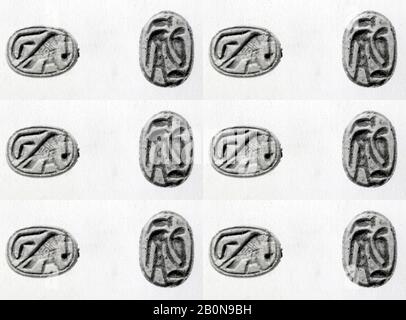 Scarab, Neues Königreich, Ramesside, Dynastie 19-20, ca. 1295-1070 v. Chr., Aus Ägypten, Steatit, L. 1,6 cm Stockfoto