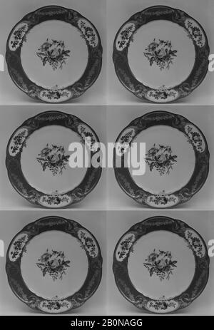 Sèvres Manufactory, Plate (assiette à palmes) (1 von 102) (Teil eines Dienstes), French, Sèvres, Sèvres Manufactory (Französisch, 1740/48pent), Sèvres,  , Softpaste Porzellan, Durchmesser: 9 5/8 Zoll. (24,4 cm), Ceramics-Porzellan Stockfoto