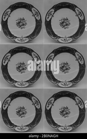Sèvres Manufactory, Plate (assiette à palmes) (1 von 102) (Teil eines Dienstes), French, Sèvres, Sèvres Manufactory (Französisch, 1740/421pent), Sèvres,  , Softpaste Porzellan, Durchmesser: 9 3/4 Zoll. (24,8 cm), Ceramics-Porzellan Stockfoto