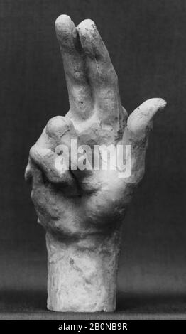 Auguste-Rodin, Untersuchung einer Hand, Französisch, Auguste-Rodin (Französisch, Paris, zwischen 1840 und 1917 Meudon), nach dem Vorbild von Ca. 1885, vor 1912 gegossen, Französisch, Gusstutz, Länge: 4 3/8 Zoll (11,1 cm), Skulptur Stockfoto