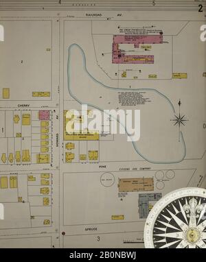 Bild 3 von Sanborn Fire Insurance Map aus Bridgeport, Fairfield County, Connecticut. 1898. 75 Blatt(e). Bound, Amerika, Straßenkarte mit einem Kompass Aus Dem 19. Jahrhundert Stockfoto