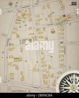 Bild 23 von Sanborn Fire Insurance Map aus Brockton, Plymouth County, Massachusetts. 1893. 52 Blatt(e). Bound, Amerika, Straßenkarte mit einem Kompass Aus Dem 19. Jahrhundert Stockfoto