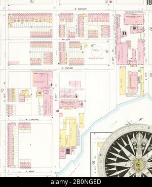 Bild 25 von Sanborn Fire Insurance Map aus Wilmington, New Castle County, Delaware. 1901. 80 Blatt(e), Amerika, Straßenkarte mit einem Kompass Aus Dem 19. Jahrhundert Stockfoto