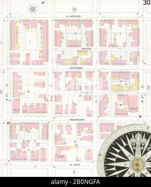 Bild 37 von Sanborn Fire Insurance Map aus Wilmington, New Castle County, Delaware. 1901. 80 Blatt(e), Amerika, Straßenkarte mit einem Kompass Aus Dem 19. Jahrhundert Stockfoto