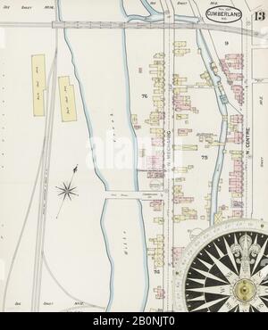 Bild 13 von Sanborn Fire Insurance Map aus Cumberland, Allegany County, Maryland. Nov. 17 Blatt(e), Amerika, Straßenkarte mit einem Kompass Aus Dem 19. Jahrhundert Stockfoto