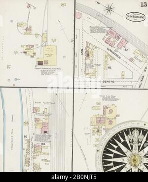 Bild 15 von Sanborn Fire Insurance Map aus Cumberland, Allegany County, Maryland. Nov. 17 Blatt(e), Amerika, Straßenkarte mit einem Kompass Aus Dem 19. Jahrhundert Stockfoto