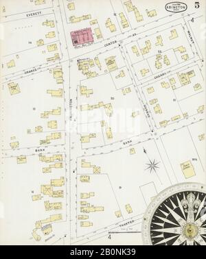 Bild 5 von Sanborn Fire Insurance Map aus Abington, Plymouth County, Massachusetts. Juni 1896. 7 Blatt(e), Amerika, Straßenkarte mit einem Kompass Aus Dem 19. Jahrhundert Stockfoto