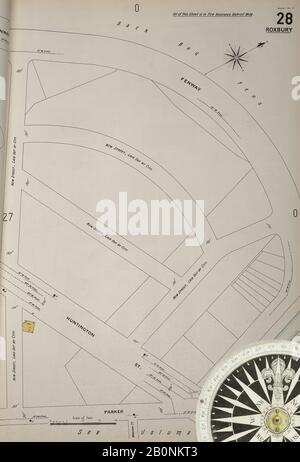 Bild 29 von Sanborn Fire Insurance Map aus Boston, Suffolk County, Massachusetts. Bd. 3, 1897. 115 Blatt(e). Bound, Amerika, Straßenkarte mit einem Kompass Aus Dem 19. Jahrhundert Stockfoto