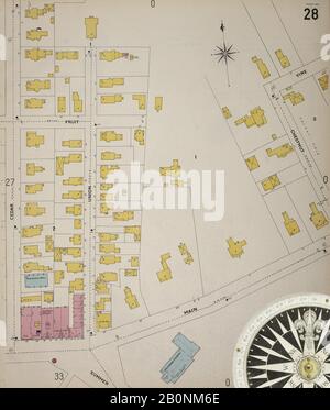 Bild 29 von Sanborn Fire Insurance Map aus Taunton, Bristol County, Massachusetts. 1898. 57 Blatt(e). Bound, Amerika, Straßenkarte mit einem Kompass Aus Dem 19. Jahrhundert Stockfoto