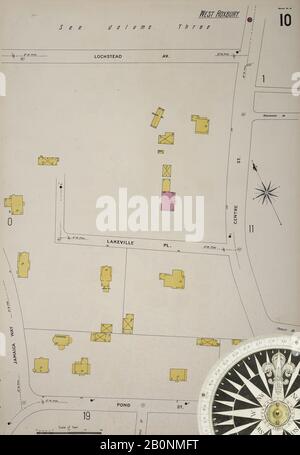 Bild 11 von Sanborn Fire Insurance Map aus Boston, Suffolk County, Massachusetts. Bd. 7, 1898. 121 Blatt(e). Bound, Amerika, Straßenkarte mit einem Kompass Aus Dem 19. Jahrhundert Stockfoto
