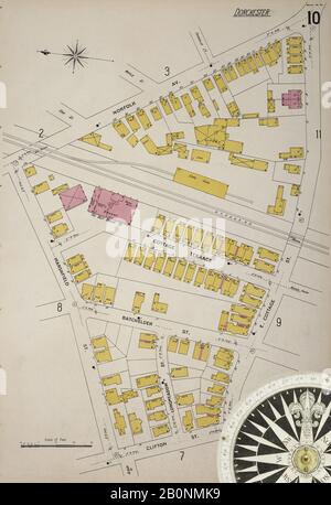 Bild 11 von Sanborn Fire Insurance Map aus Boston, Suffolk County, Massachusetts. Bd. 8, 1899. 113 Blatt(e). Bound, Amerika, Straßenkarte mit einem Kompass Aus Dem 19. Jahrhundert Stockfoto