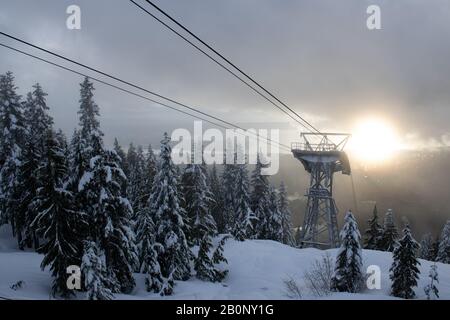 Skigebiet Grouse Mountain Stockfoto