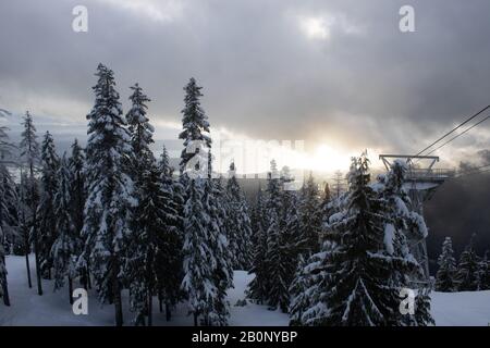 Skigebiet Grouse Mountain Stockfoto