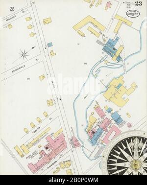 Bild 23 von Sanborn Fire Insurance Map aus Auburn, Cayuga County, New York. Apr. 1898. 30 Blatt(e), Amerika, Straßenkarte mit einem Kompass Aus Dem 19. Jahrhundert Stockfoto