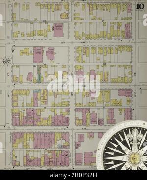 Bild 11 von Sanborn Fire Insurance Map aus Altoona, Blair County, Pennsylvania. 1894. 43 Blatt(e). Bound, Amerika, Straßenkarte mit einem Kompass Aus Dem 19. Jahrhundert Stockfoto