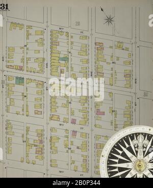 Bild 32 von Sanborn Fire Insurance Map aus Altoona, Blair County, Pennsylvania. 1894. 43 Blatt(e). Bound, Amerika, Straßenkarte mit einem Kompass Aus Dem 19. Jahrhundert Stockfoto