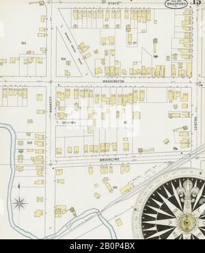 Bild 15 von Sanborn Fire Insurance Map aus Bradford, McKean County, Pennsylvania. März 1895. 19 Blatt(e), Amerika, Straßenkarte mit einem Kompass Aus Dem 19. Jahrhundert Stockfoto