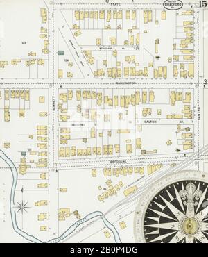 Bild 15 von Sanborn Fire Insurance Map aus Bradford, McKean County, Pennsylvania. Dez 1899. 25 Blatt(e), Amerika, Straßenkarte mit einem Kompass Aus Dem 19. Jahrhundert Stockfoto