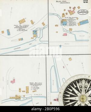 Bild 22 von Sanborn Fire Insurance Map aus Chambersburg, Franklin County, Pennsylvania. Mai 1899. 22 Blatt(e), Amerika, Straßenkarte mit einem Kompass Aus Dem 19. Jahrhundert Stockfoto