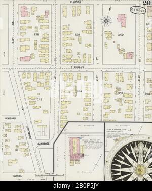 Bild 20 von Sanborn Fire Insurance Map aus Oswego, Oswego County, New York. August 1890. 31 Blatt(e), Amerika, Straßenkarte mit einem Kompass Aus Dem 19. Jahrhundert Stockfoto