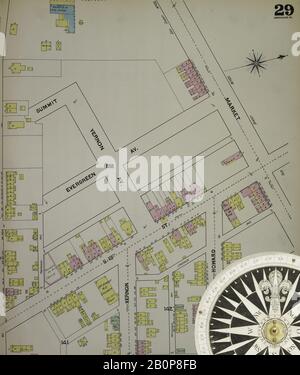 Bild 29 von Sanborn Fire Insurance Map aus Harrisburg, Dauphin County, Pennsylvania. 1890. 42 Blatt(e). Bound, Amerika, Straßenkarte mit einem Kompass Aus Dem 19. Jahrhundert Stockfoto