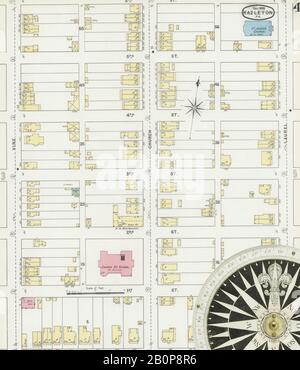Bild 4 von Sanborn Fire Insurance Map aus Hazleton, Luzerne County, Pennsylvania. Dezember 1895. 24 Blatt(e), Amerika, Straßenkarte mit einem Kompass Aus Dem 19. Jahrhundert Stockfoto