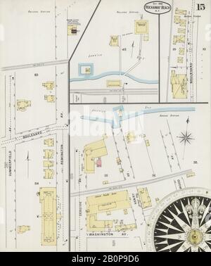 Bild 15 von Sanborn Fire Insurance Map von Rockaway Beach, Queens County, New York. Okt 1894. 15 Blatt(e), Amerika, Straßenkarte mit einem Kompass Aus Dem 19. Jahrhundert Stockfoto